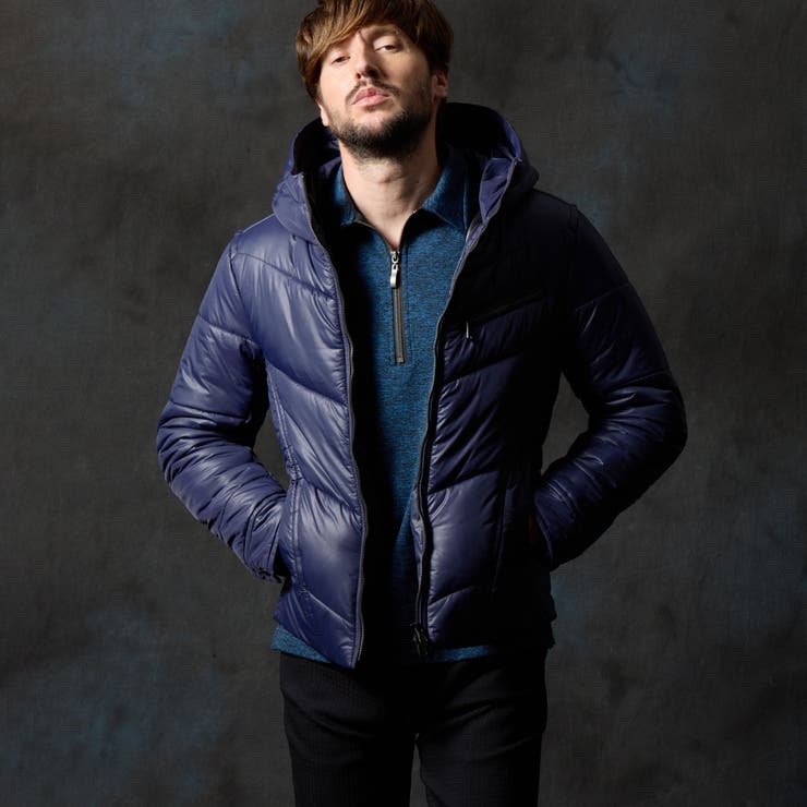 67ネイビー | ナイロンタフタ 中綿ブルゾン | NICOLE