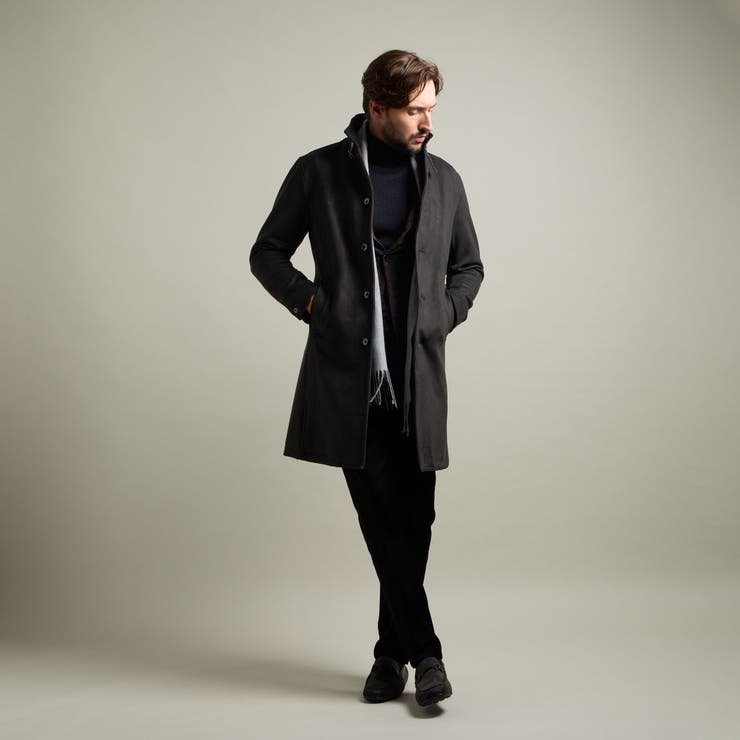 【HIDEAWAYS BLACK】マイクロ起毛ポンチ スタンドコート | NICOLE | 詳細画像4 