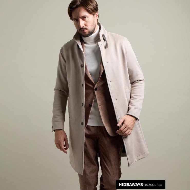 【HIDEAWAYS BLACK】マイクロ起毛ポンチ スタンドコート | NICOLE | 詳細画像6 