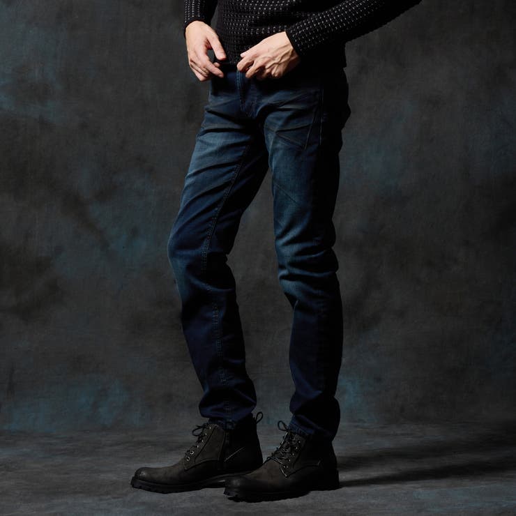 49ブラック | ハイパーストレッチ裏起毛デニムパンツ | NICOLE