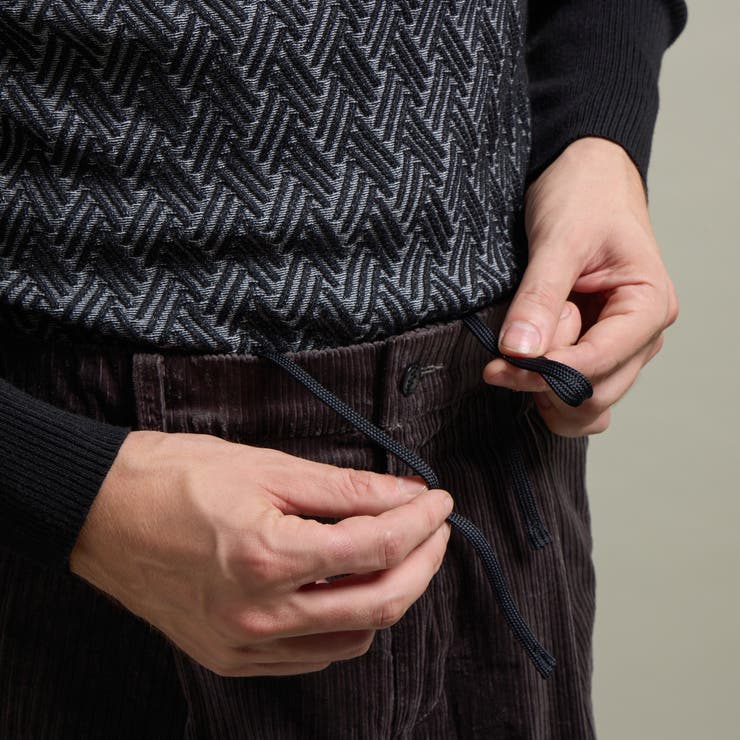 【HIDEAWAYS BLACK】コーデュロイワンタックイージースラックス | NICOLE | 詳細画像9 