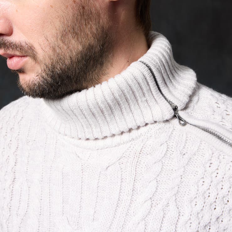 ケーブル編み衿ファスナータートルネックニット | NICOLE | 詳細画像10 