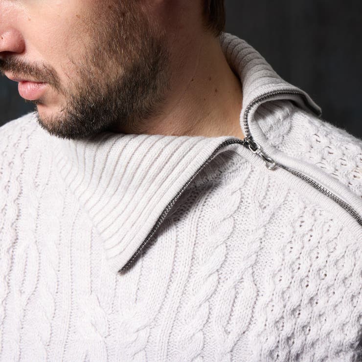 ケーブル編み衿ファスナータートルネックニット | NICOLE | 詳細画像11 