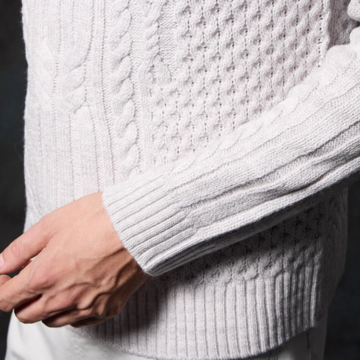 ケーブル編み衿ファスナータートルネックニット | NICOLE | 詳細画像12 