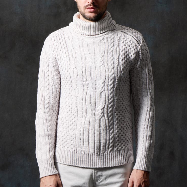 ケーブル編み衿ファスナータートルネックニット | NICOLE | 詳細画像6 