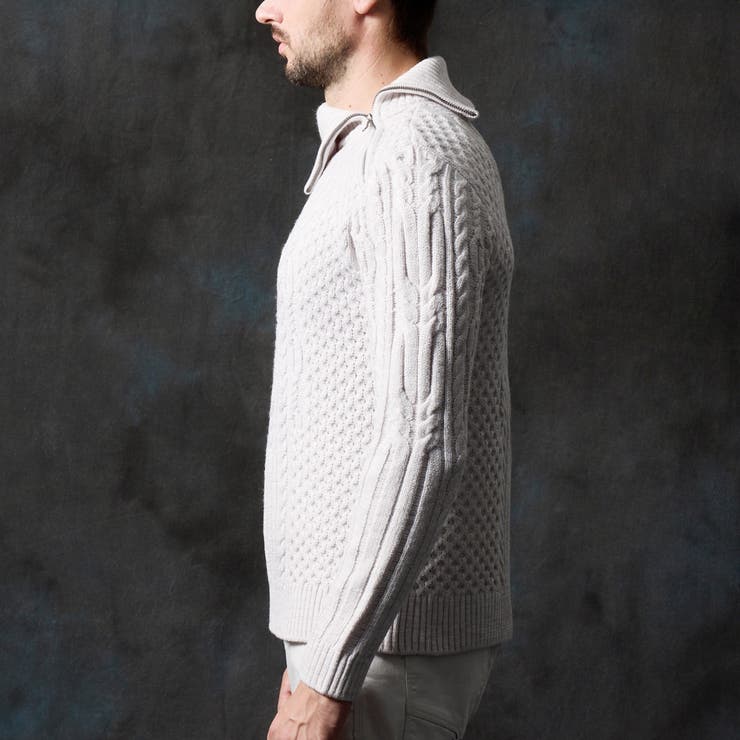 ケーブル編み衿ファスナータートルネックニット | NICOLE | 詳細画像8 