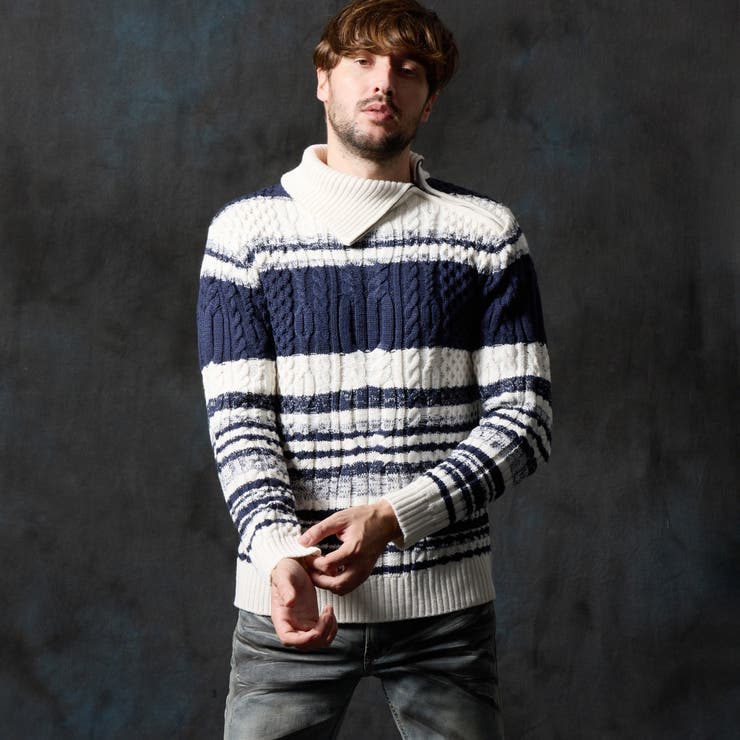 91その他2 | ケーブル編み衿ファスナータートルネックニット | NICOLE