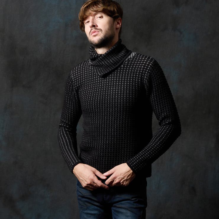 49ブラック | アフガンネックニット | NICOLE