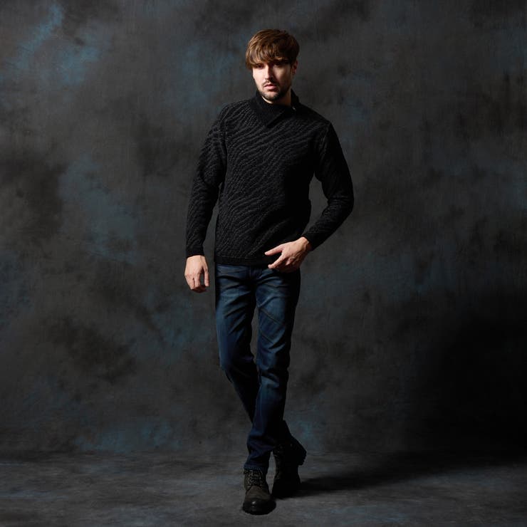 ゼブラ柄衿ファスナータートルネックニット | NICOLE | 詳細画像3 