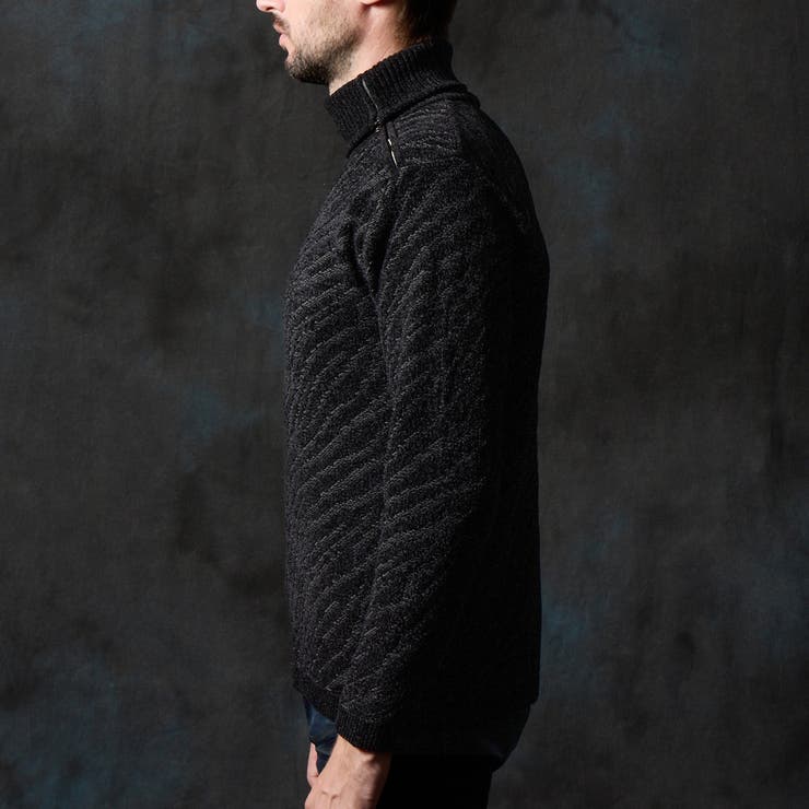 ゼブラ柄衿ファスナータートルネックニット | NICOLE | 詳細画像6 