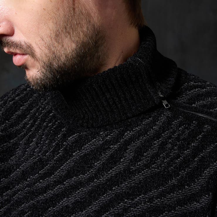 ゼブラ柄衿ファスナータートルネックニット | NICOLE | 詳細画像8 