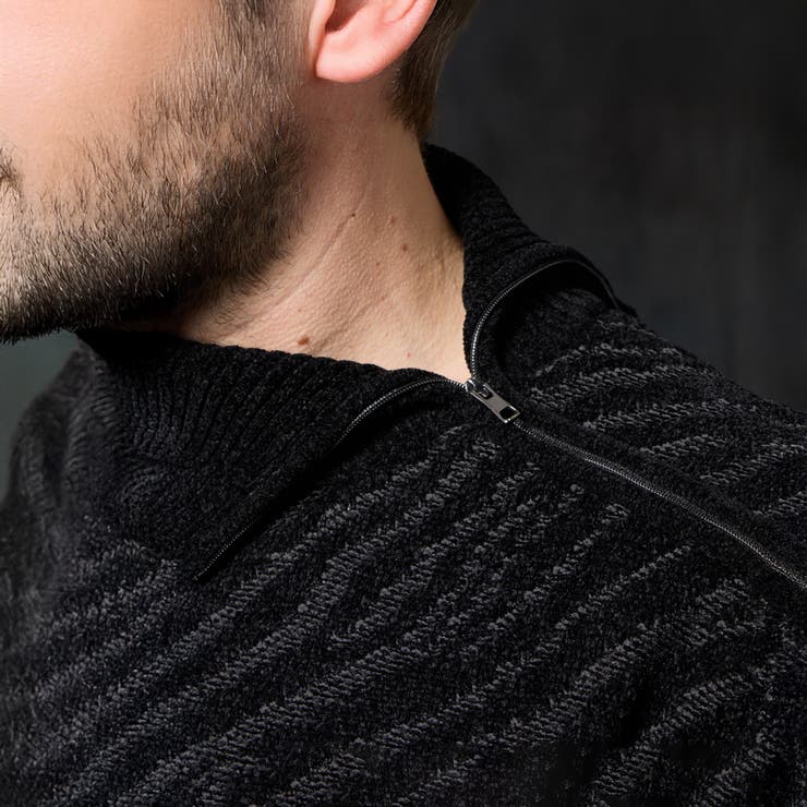 ゼブラ柄衿ファスナータートルネックニット | NICOLE | 詳細画像9 