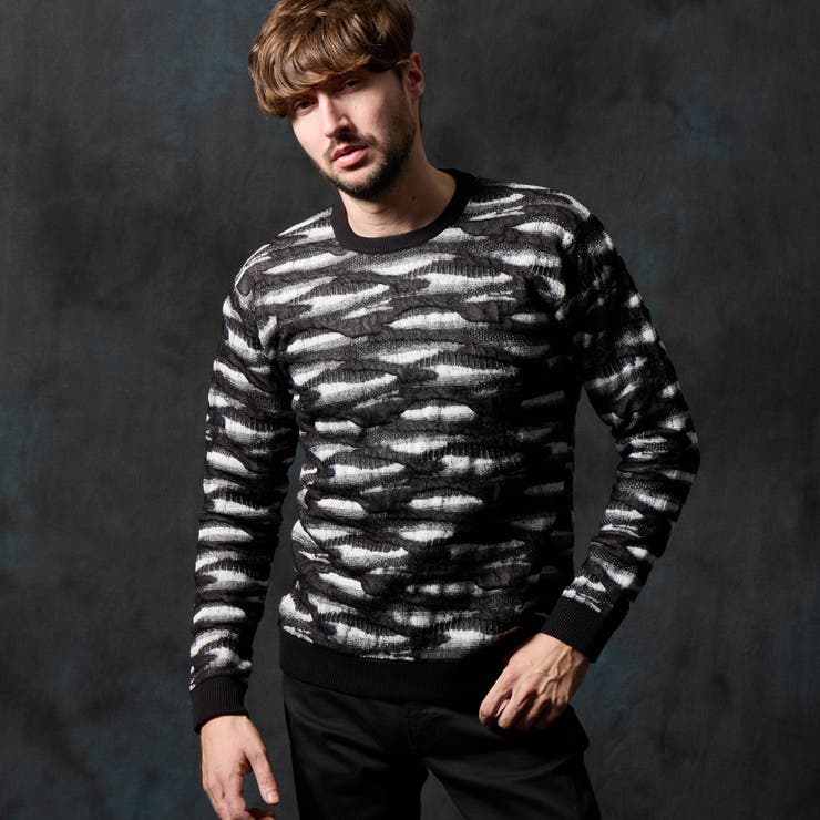 カモフラブリスタージャカードクルーネックニット | NICOLE | 詳細画像1 