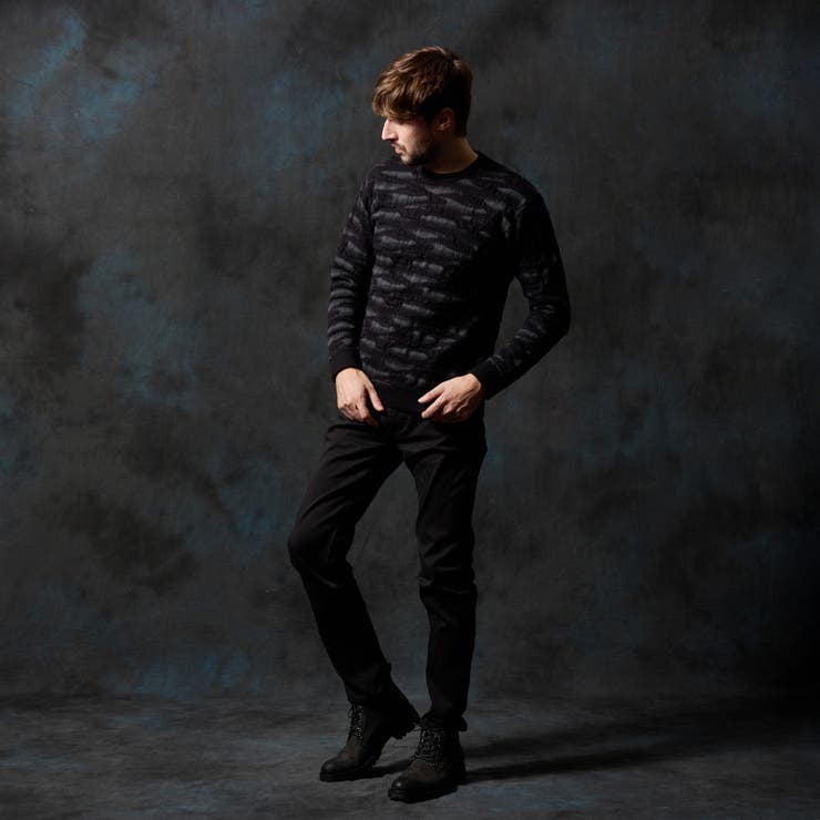 カモフラブリスタージャカードクルーネックニット | NICOLE | 詳細画像3 