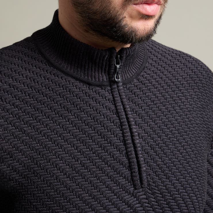 バイアスジャカード スタンドハーフジップニット | NICOLE | 詳細画像11 