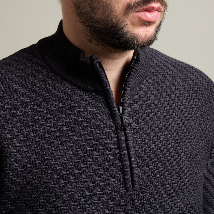 バイアスジャカード スタンドハーフジップニット | NICOLE | 詳細画像12 