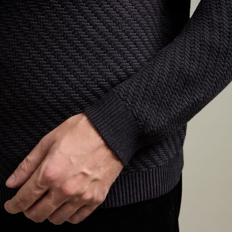 バイアスジャカード スタンドハーフジップニット | NICOLE | 詳細画像13 