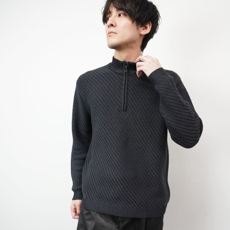 バイアスジャカード スタンドハーフジップニット | NICOLE | 詳細画像19 