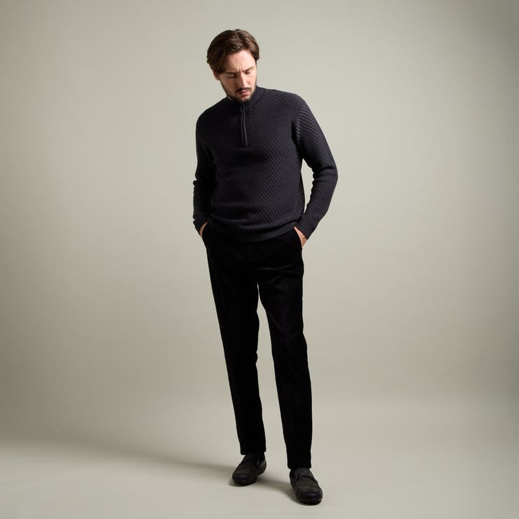 バイアスジャカード スタンドハーフジップニット | NICOLE | 詳細画像4 