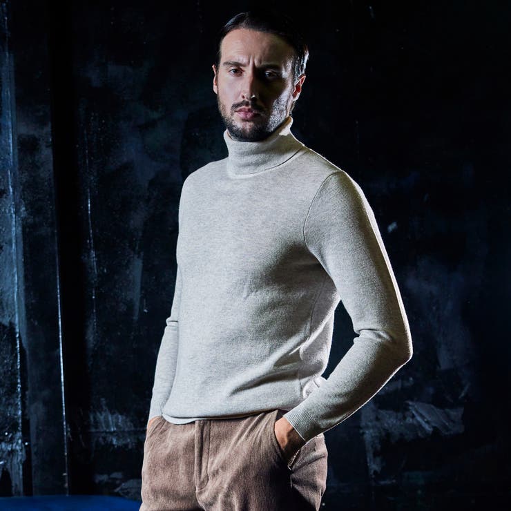 19ライトグレー | 【HIDEAWAYS BLACK】シルク混 ミラノリブタートルネックニット | NICOLE