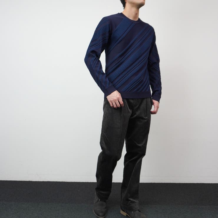 【HIDEAWAYS BLACK】バイアスリンクスジャカードクルーネックニット | NICOLE | 詳細画像15 