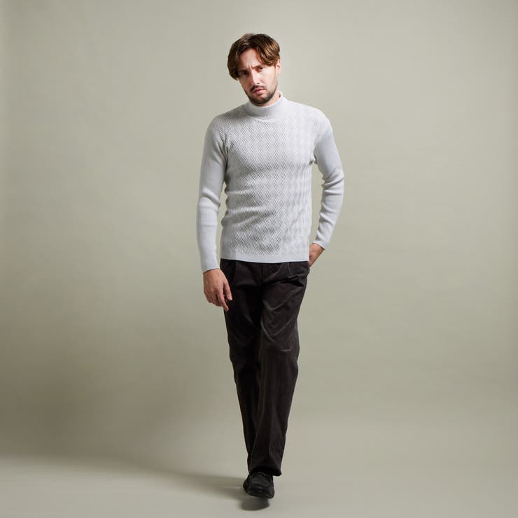 【HIDEAWAYS BLACK】バスケットジャカードタートルネックニット | NICOLE | 詳細画像2 