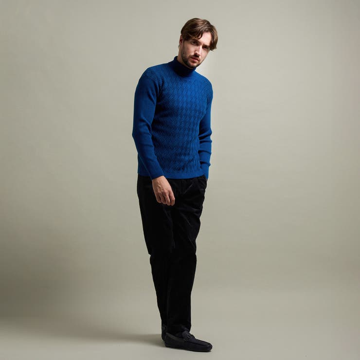 【HIDEAWAYS BLACK】バスケットジャカードタートルネックニット | NICOLE | 詳細画像4 