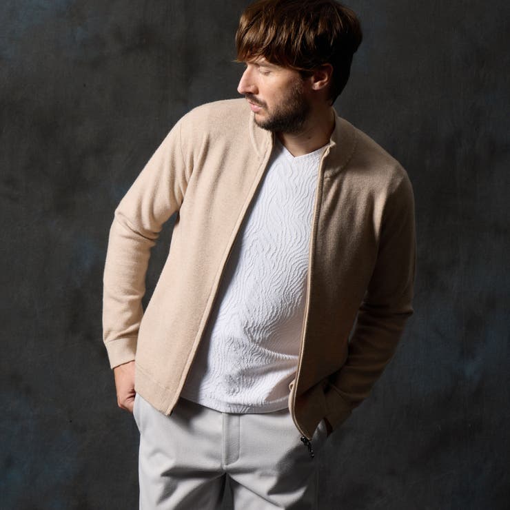 ミラノリブ スタンドニットブルゾン[品番：NICW0007328]｜NICOLE