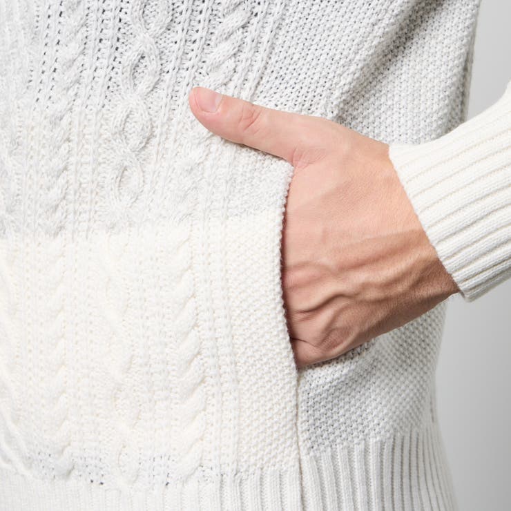 ケーブルグラデーションフーテッドプルオーバーニット | NICOLE | 詳細画像10 