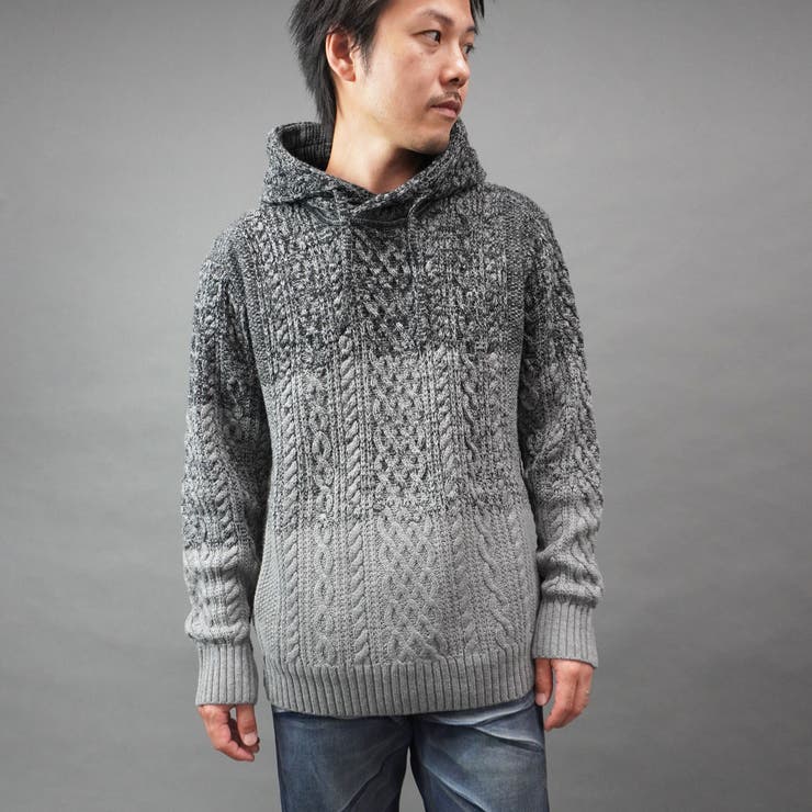 ケーブルグラデーションフーテッドプルオーバーニット | NICOLE | 詳細画像15 