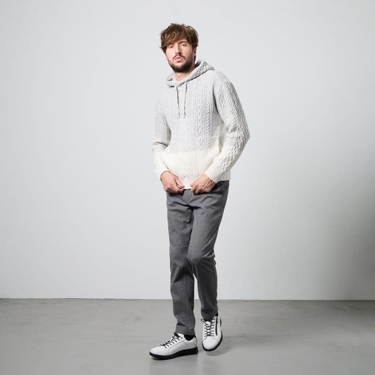 ケーブルグラデーションフーテッドプルオーバーニット | NICOLE | 詳細画像2 