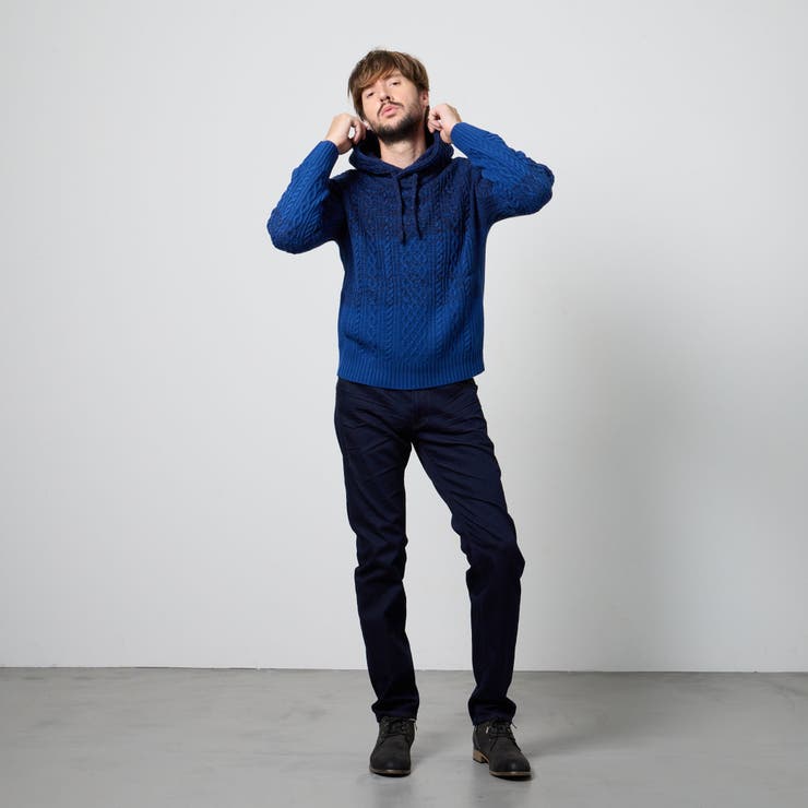 ケーブルグラデーションフーテッドプルオーバーニット | NICOLE | 詳細画像4 