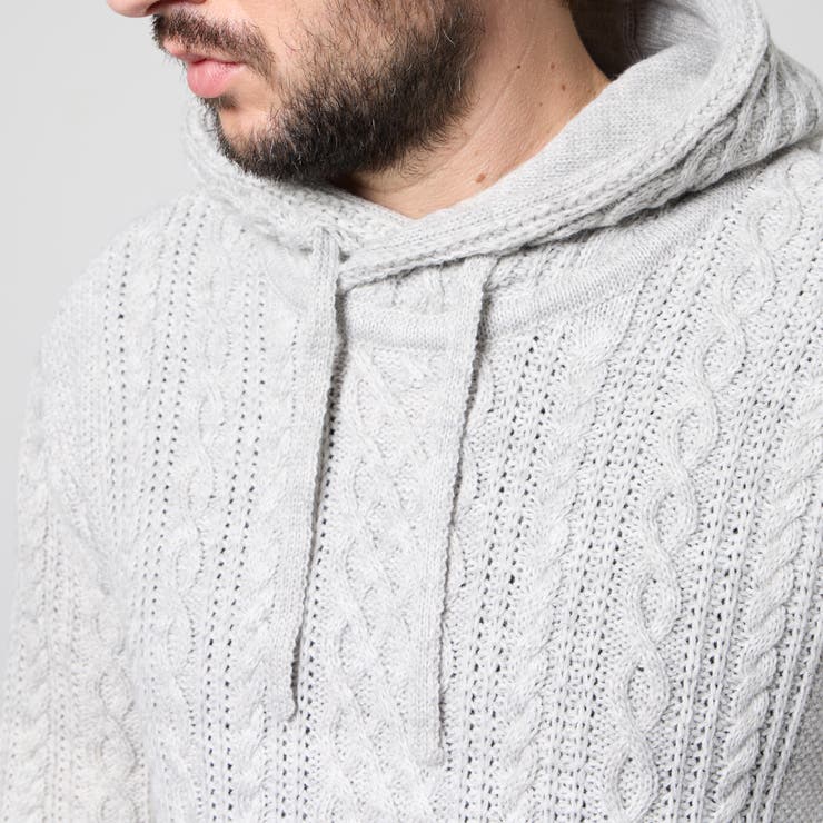 ケーブルグラデーションフーテッドプルオーバーニット | NICOLE | 詳細画像8 