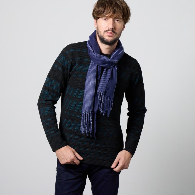 67ネイビー | 【WEB限定】アラカルトデザインマフラー | NICOLE