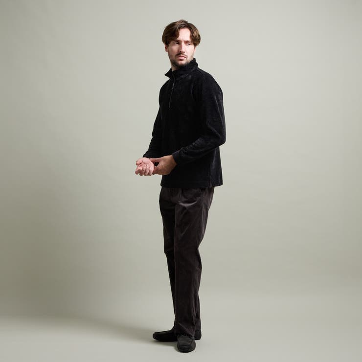 【HIDEAWAYS BLACK】モールブロックチェックスタンドハーフジッププル… | NICOLE | 詳細画像3 