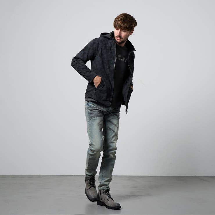 ムラプリントスタンドアップジップブルゾン | NICOLE | 詳細画像4 