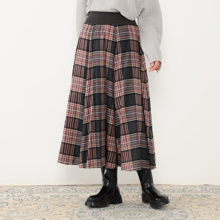 【WALDO】モールチェックフレアスカート | NICOLE | 詳細画像1 
