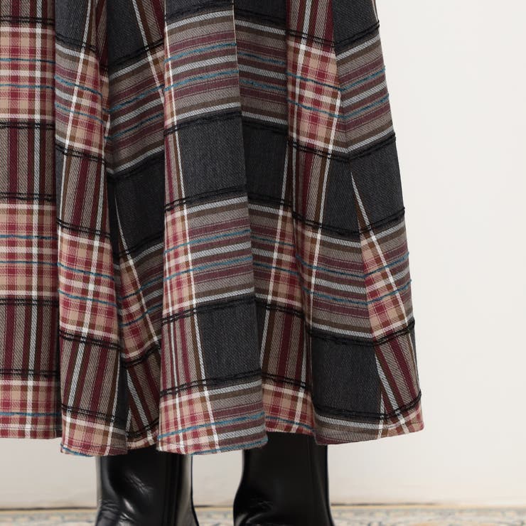 【WALDO】モールチェックフレアスカート | NICOLE | 詳細画像8 