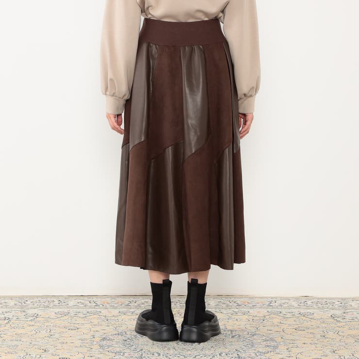 【WALDO】合皮ドッキングフレアスカート | NICOLE | 詳細画像5 