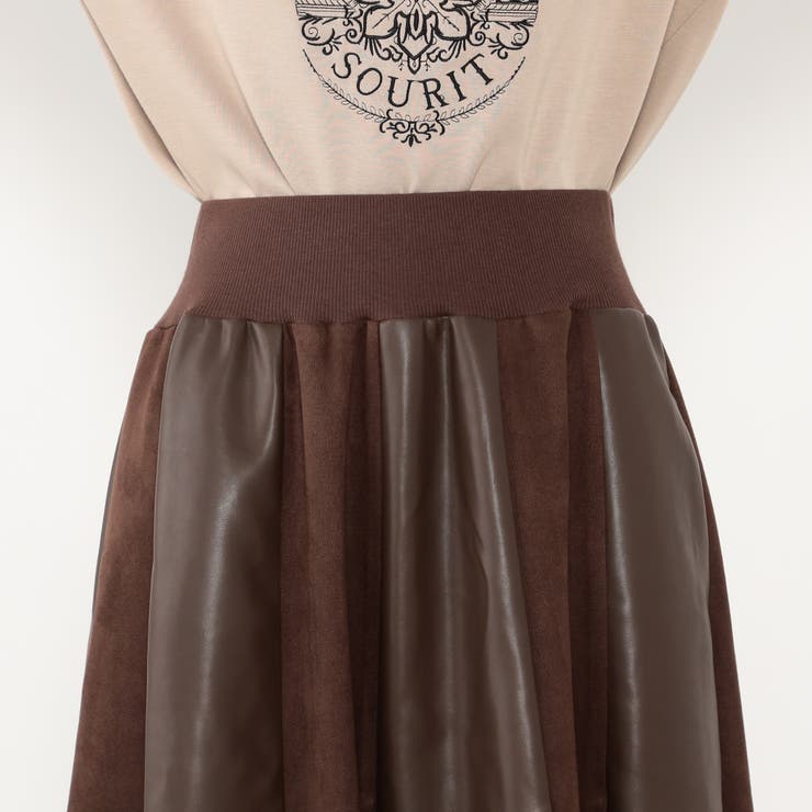 【WALDO】合皮ドッキングフレアスカート | NICOLE | 詳細画像6 