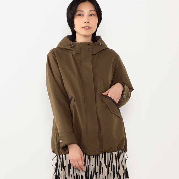 46カーキ | 蓄熱中綿入りフーデッドブルゾン | NICOLE