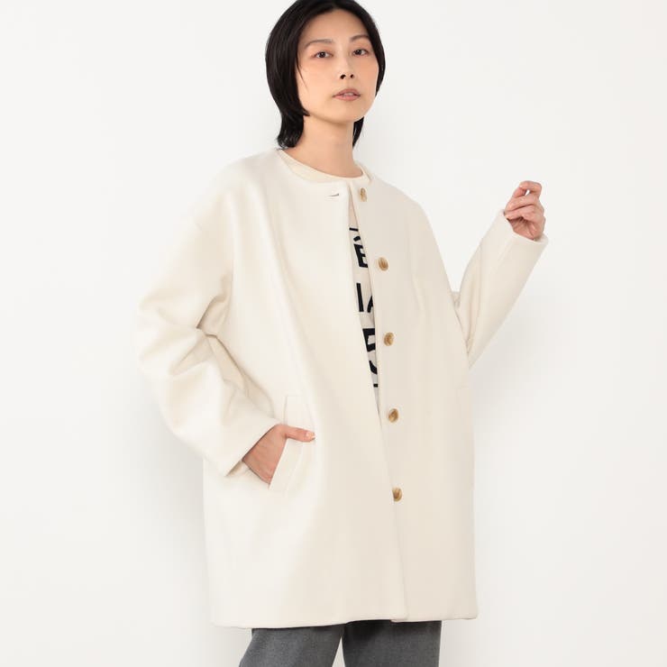 28オフホワイト | 【WALDO】スタンドカラーコクーンコート | NICOLE