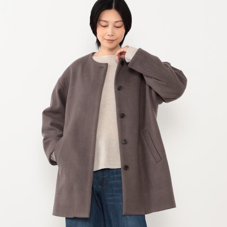 46カーキ | 【WALDO】スタンドカラーコクーンコート | NICOLE