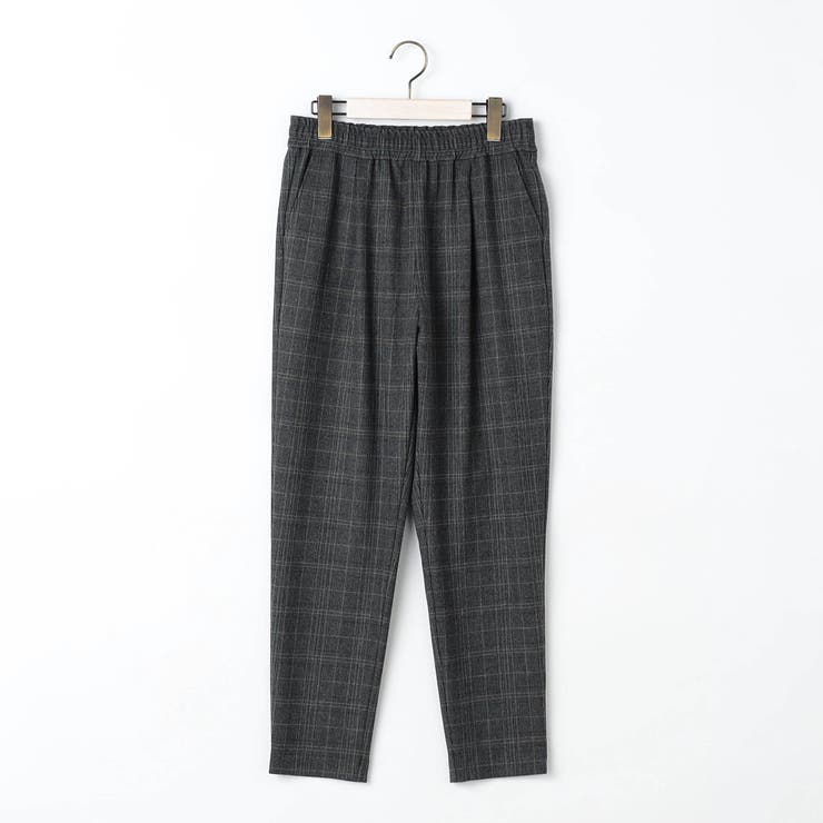 39チャコールグレー | 【WALDO】グレンチェック両面起毛トラックパンツ | NICOLE