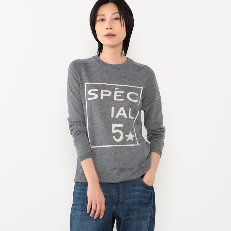 29グレー | インターシャロゴプルオーバニット | NICOLE