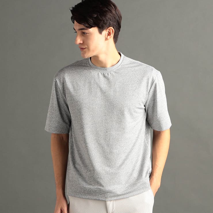 19ライトグレー | メランジジャカード リラックスフィット クルーネックTシャツ | NICOLE