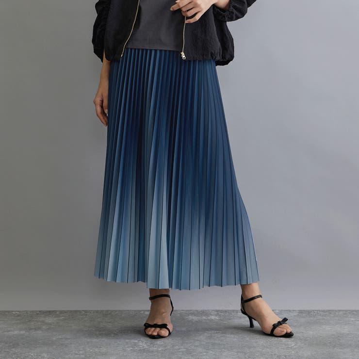 60ブルー | グラデーションプリーツスカート | NICOLE
