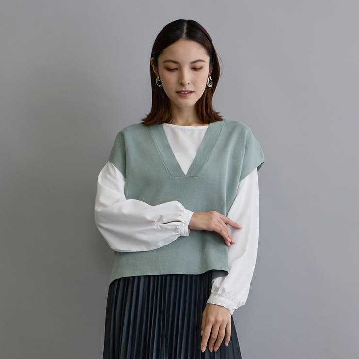 64サックス | 【セットアイテム】ジレ×ブラウス | NICOLE