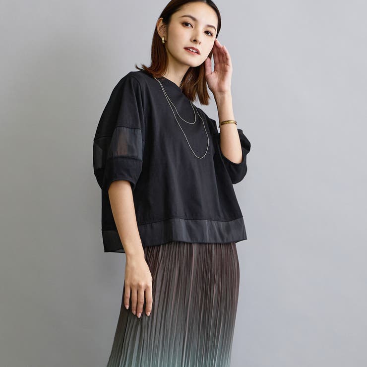 シアー切り替えTシャツ | NICOLE | 詳細画像15 