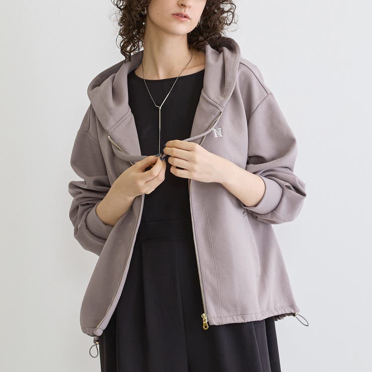 19ライトグレー | フードジップパーカー | NICOLE